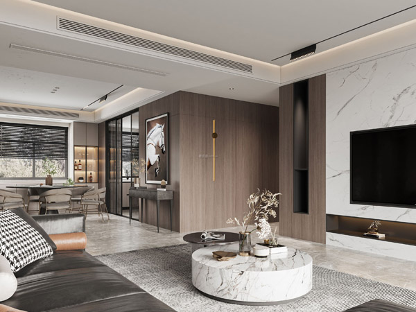 北兴三千城135平混搭轻奢效果图案例